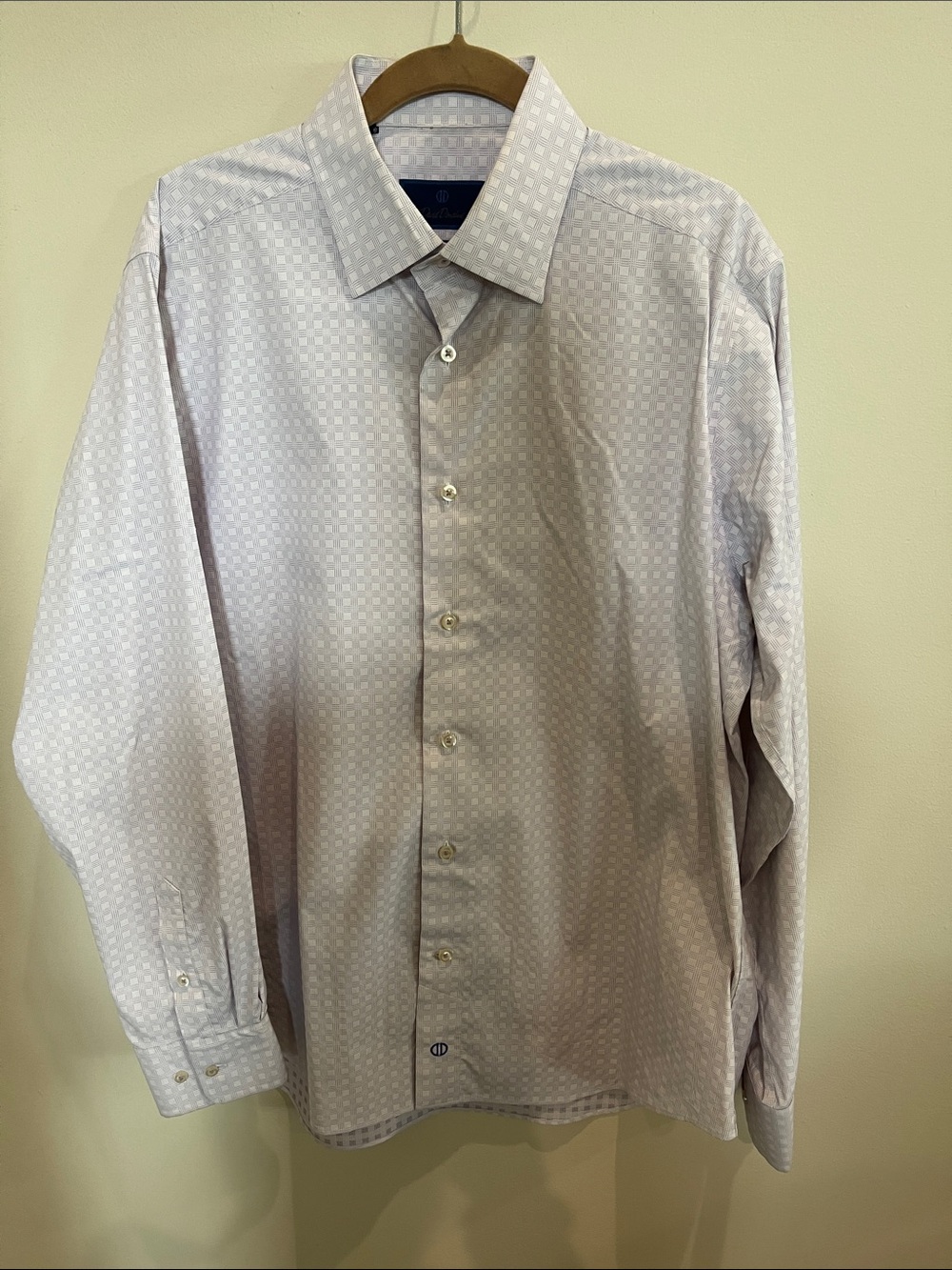 David Donahue Lavender Patterned Dress Shirt